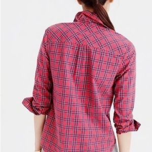 J. Crew NWT plaid popover collared shirt